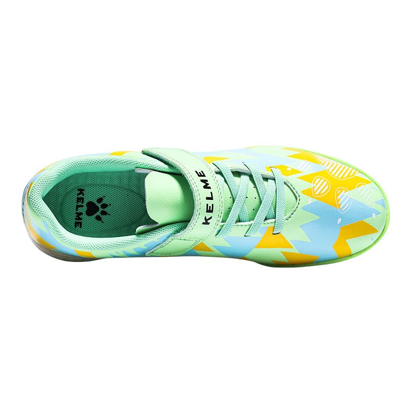KELME Детские футбольные бутсы Star Shine низкие нескользящие амортизирующие износостойкие дышащие зеленый/синий — фото 4