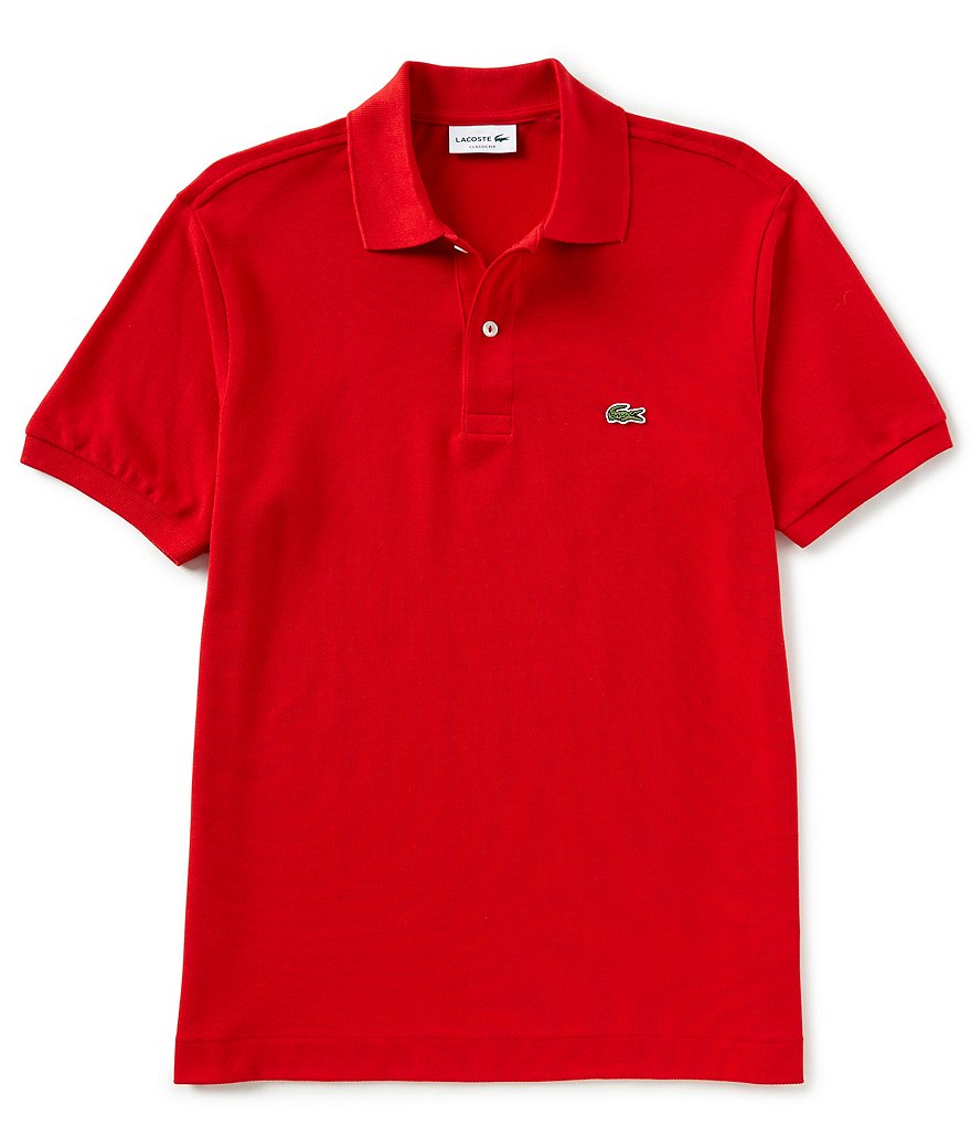 

Рубашка поло Lacoste Big and Tall из однотонного пике с короткими рукавами, красный