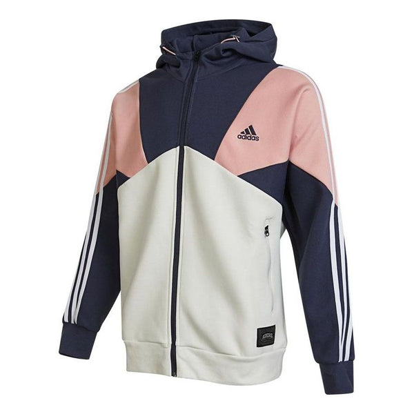 

Куртка Men's adidas Logo Printing Contrasting Colors Color Block Hooded Jacket Autumn Multicolor, мультиколор