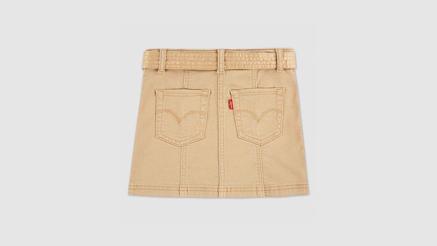 Юбка А-силуэта с атласным поясом для маленьких девочек 4-6 лет Levi's, Curds And Whey - Beige — фото 2
