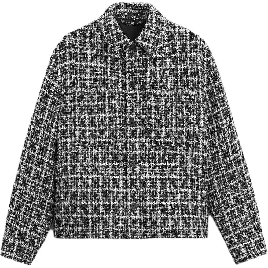 

ZARA Куртка мужская черно-белая, Black/White