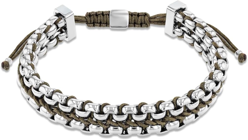 

Браслет Calvin Klein Fused Jewelry для мужчин - нержавеющая сталь и нейлон - регулируемая застежка-завязка - плетеный дизайн - модный ювелирный аксессуар премиум-класса - подарок для него, Green