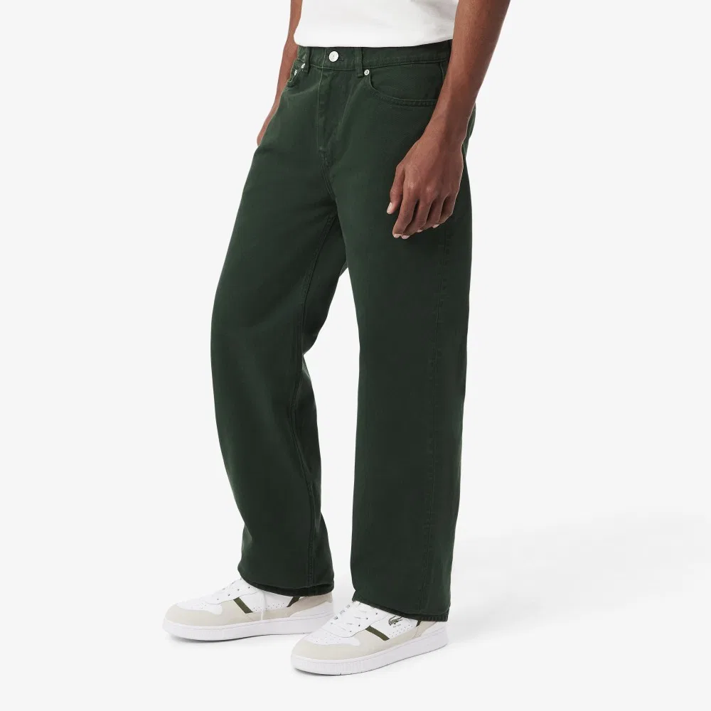 Мужские цветные джинсы глубокого зелёного цвета от Lacoste — фото 2