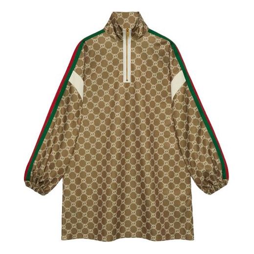 

Платье (WMNS) Gucci Interlocking G technical jersey dress 'Olive green Ivory