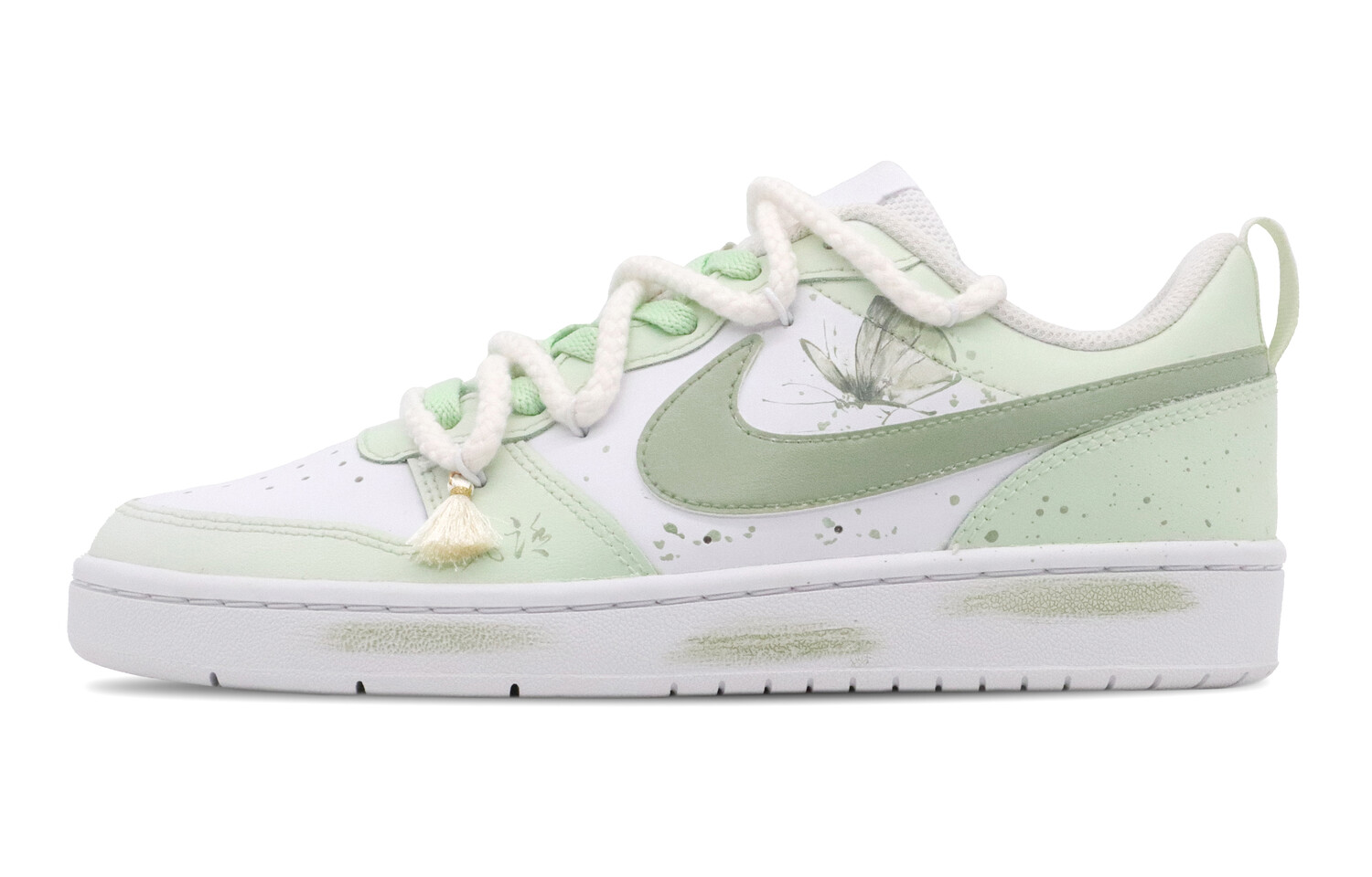 

Кроссовки Nike Court Borough Skateboard Shoes Women's Low-Top White, зеленый