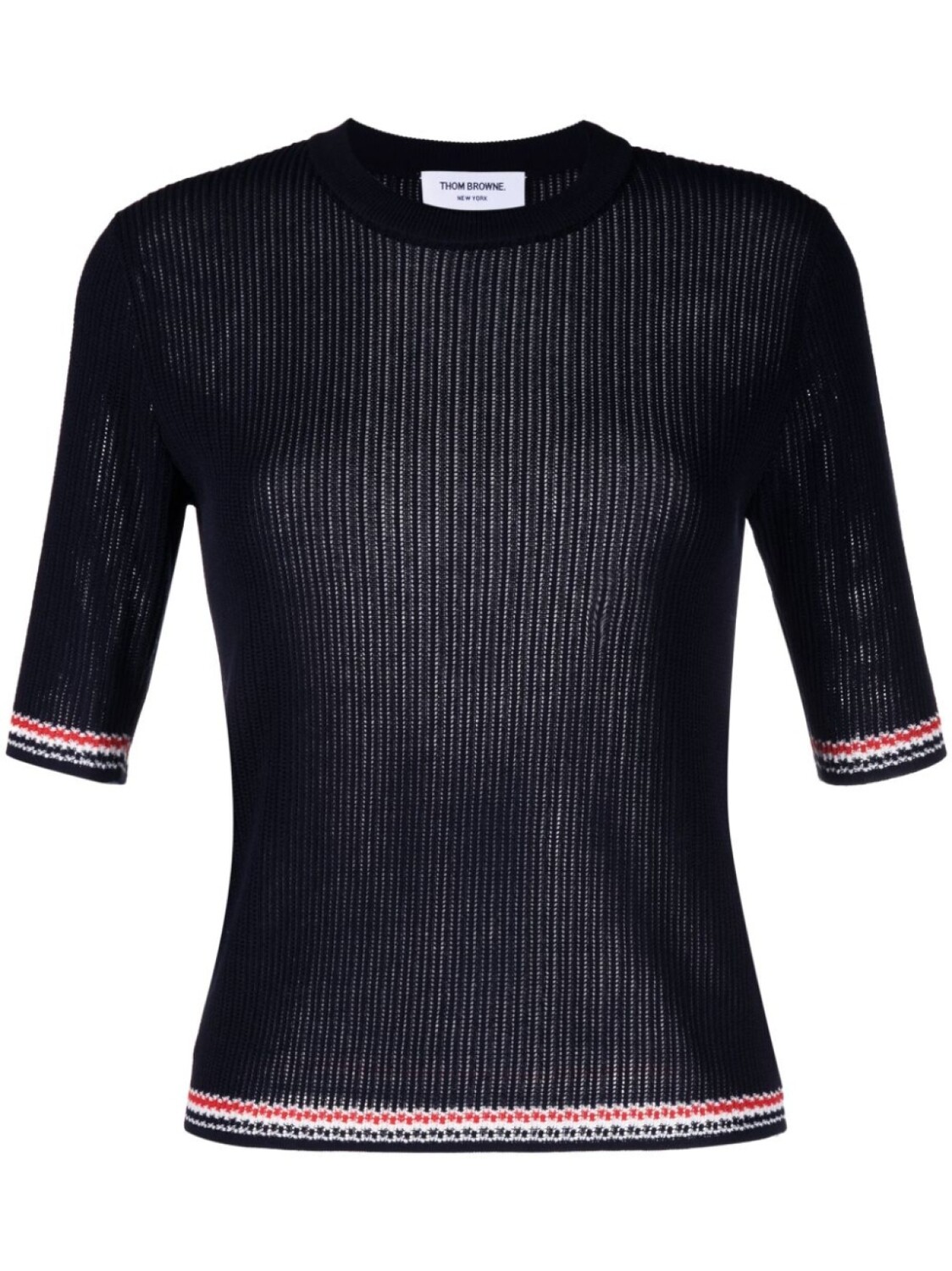 

Thom Browne ажурный топ с отделкой RWB, синий