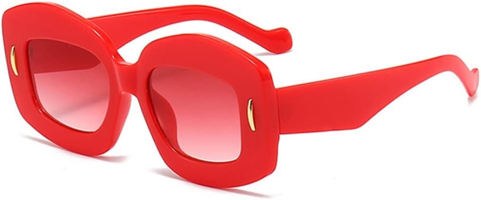 

Солнцезащитные очки Jelly Color для женщин, градиентные оттенки, защита от УФ-излучения UV400, винтажные солнцезащитные очки для мужчин с заклепками LANGSER, Red Red Gradient