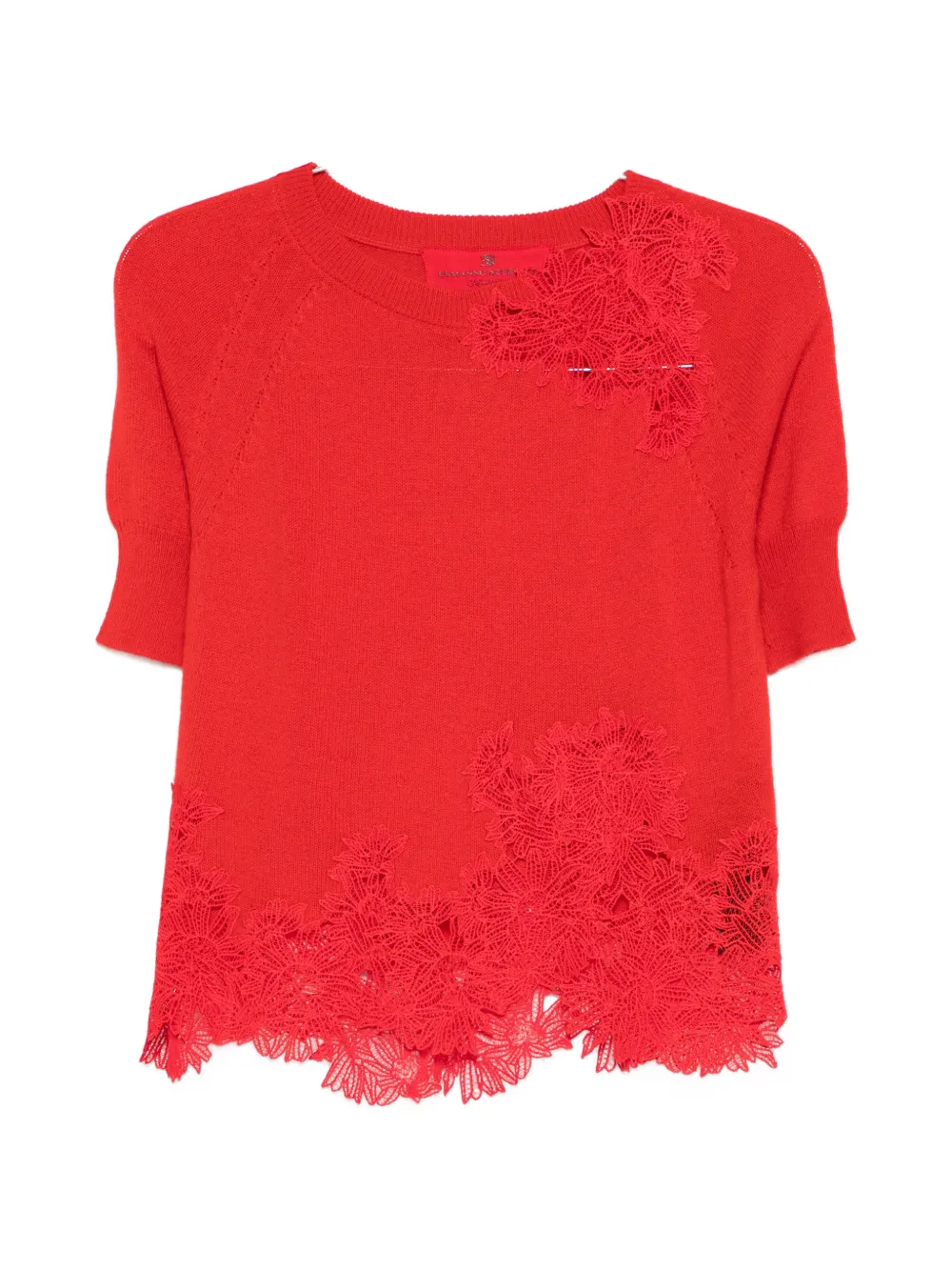 

Топ из цветочного кружева Ermanno Scervino, красный