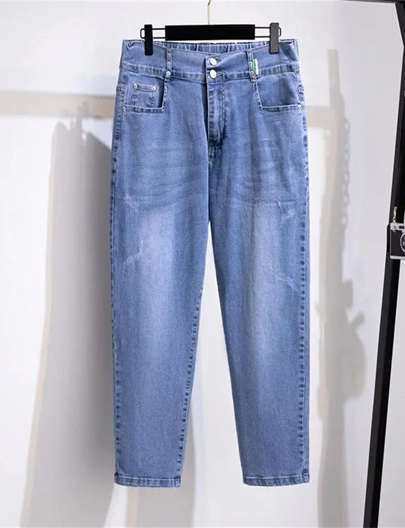 Джинсы oversize, stretchy, синие — фото 3