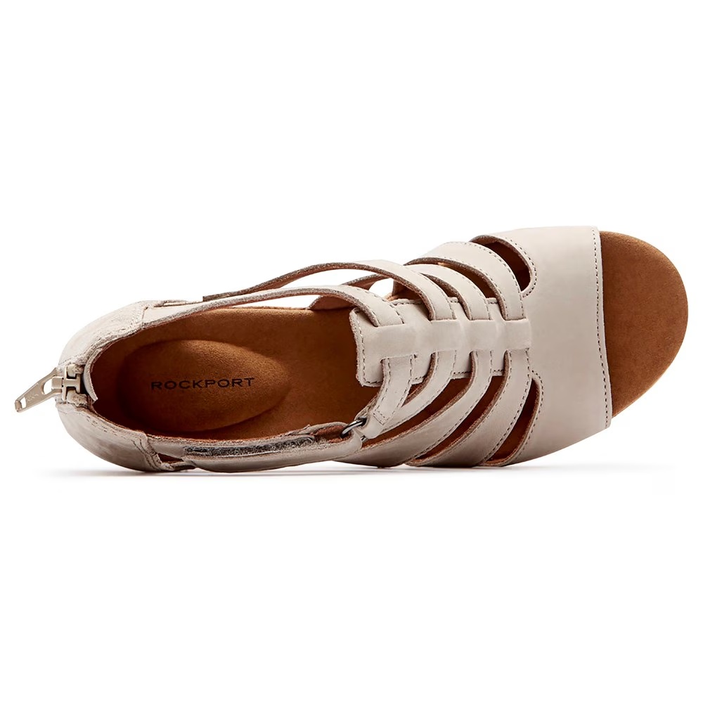 Босоножки на танкетке в стиле гладиатор Briah Rockport, new taupe nubuck — фото 3