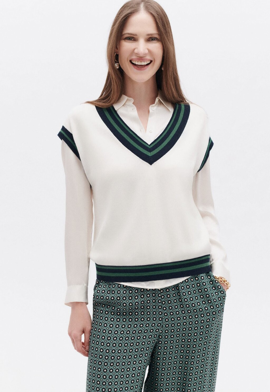 

Футболка с принтом French Fashion Elegant Modern Marco Caroll, слоновая кость, Бежевый, Футболка с принтом French Fashion Elegant Modern Marco Caroll, слоновая кость