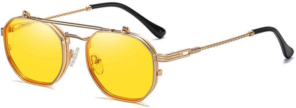 

Поляризованные солнцезащитные очки Polygon с откидными линзами для женщин, винтажные панк-солнцезащитные очки для мужчин, солнцезащитные очки с защитой от УФ-излучения UV400 generic, C2