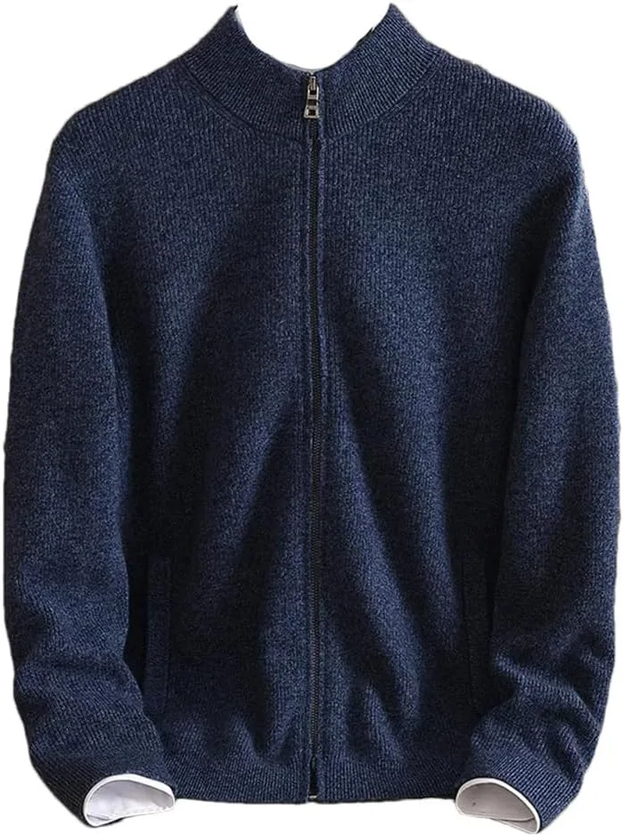 

Свитер из 100% кашемира с молнией и воротником стойкой