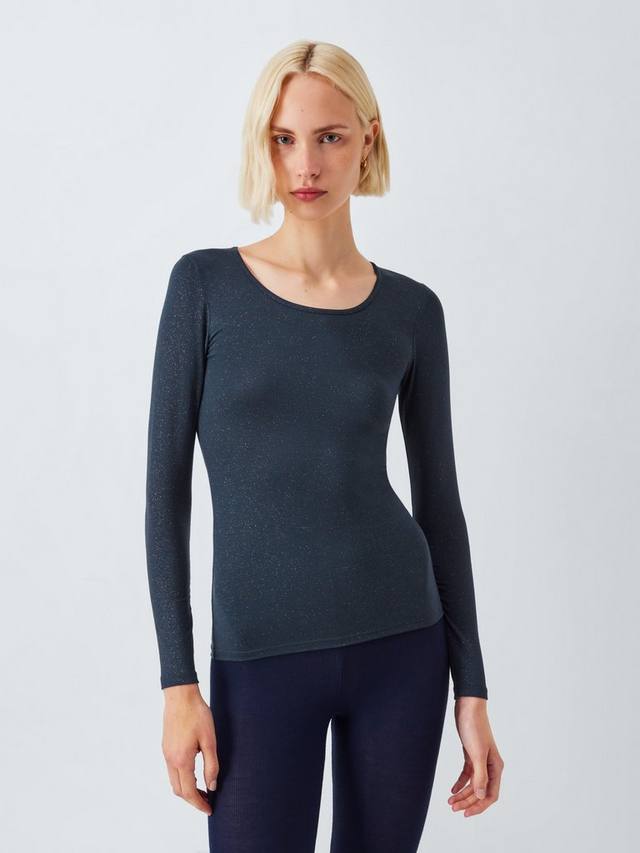 

Термальная блузка с длинными рукавами, согревающая и мерцающая John Lewis, Dark Sapphire
