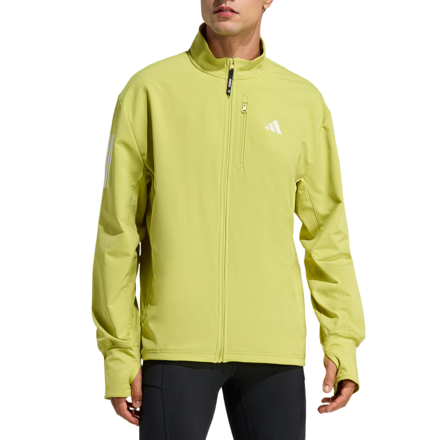 Беговая куртка own the run мужская Adidas, зеленый — фото 3