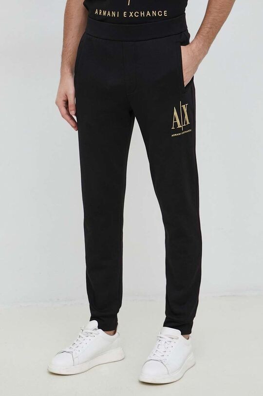 

Хлопковые спортивные штаны Armani Exchange, черный
