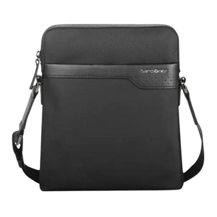 

Samsonite Нейлоновый наплечный рюкзак с кожаной вставкой, Black