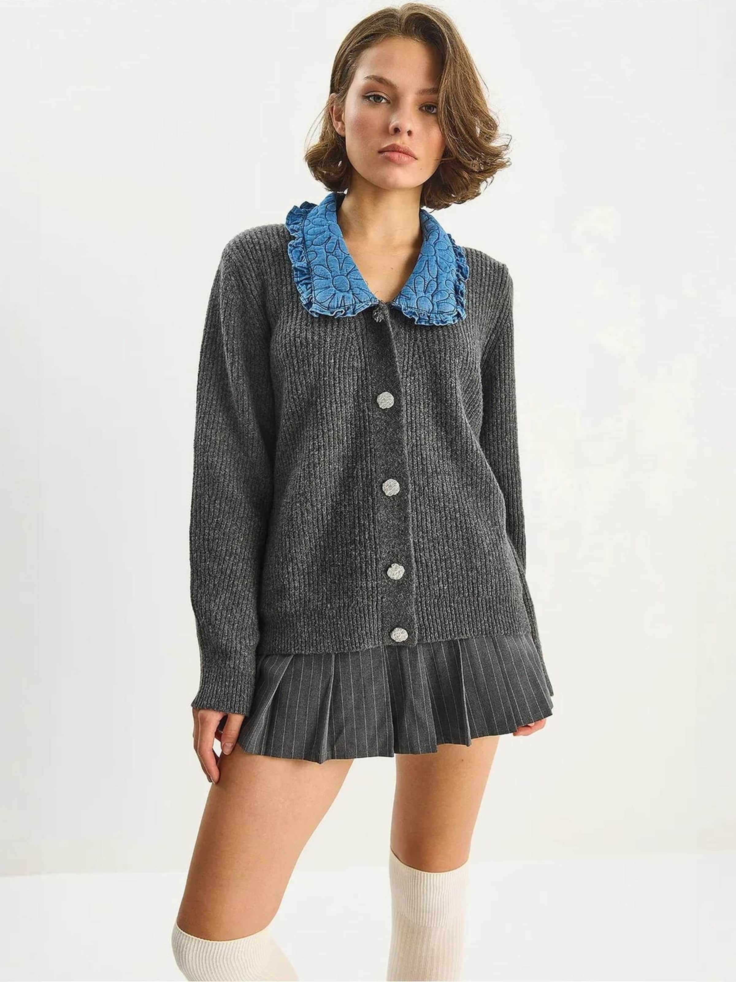 

Bianco Lucci Вязаный кардиган в темно-сером цвете