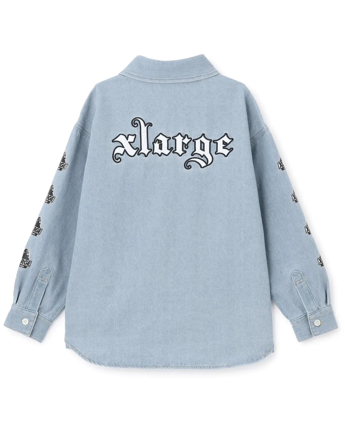 Детская рубашка с логотипом XLARGE KIDS Patch Logo Denim светло-голубая — фото 2