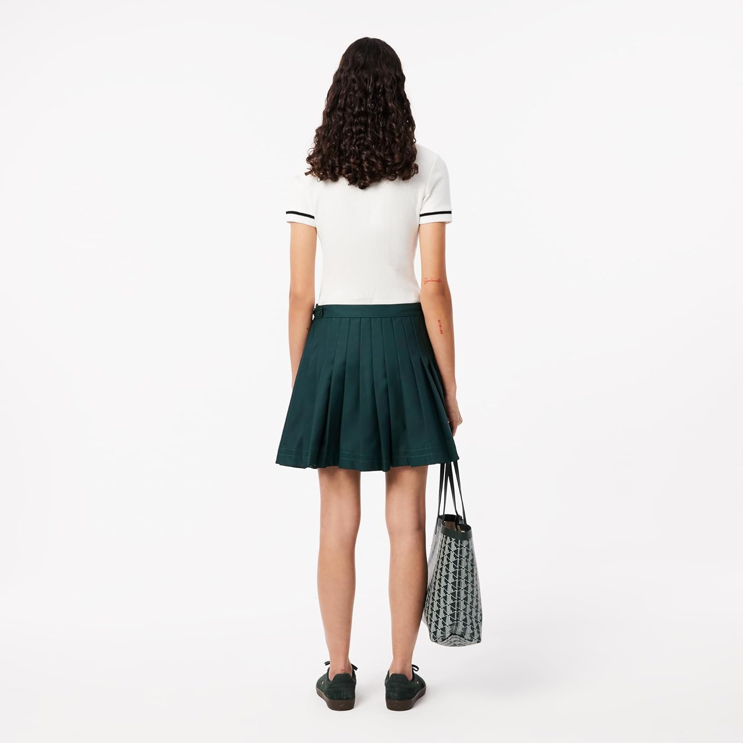 Юбка Lacoste плиссированная твил, Forest Green — фото 3