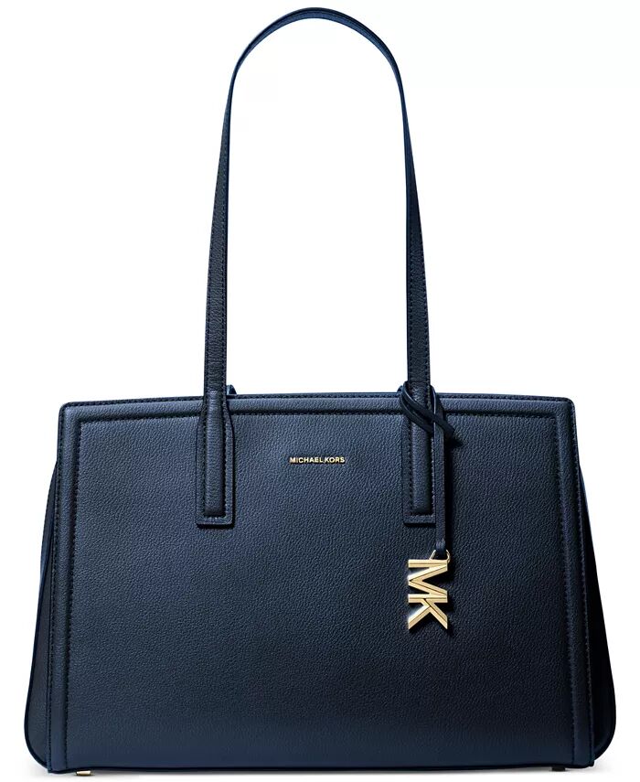 

Кожаная сумка-тоут Laila среднего размера Michael Kors, синий
