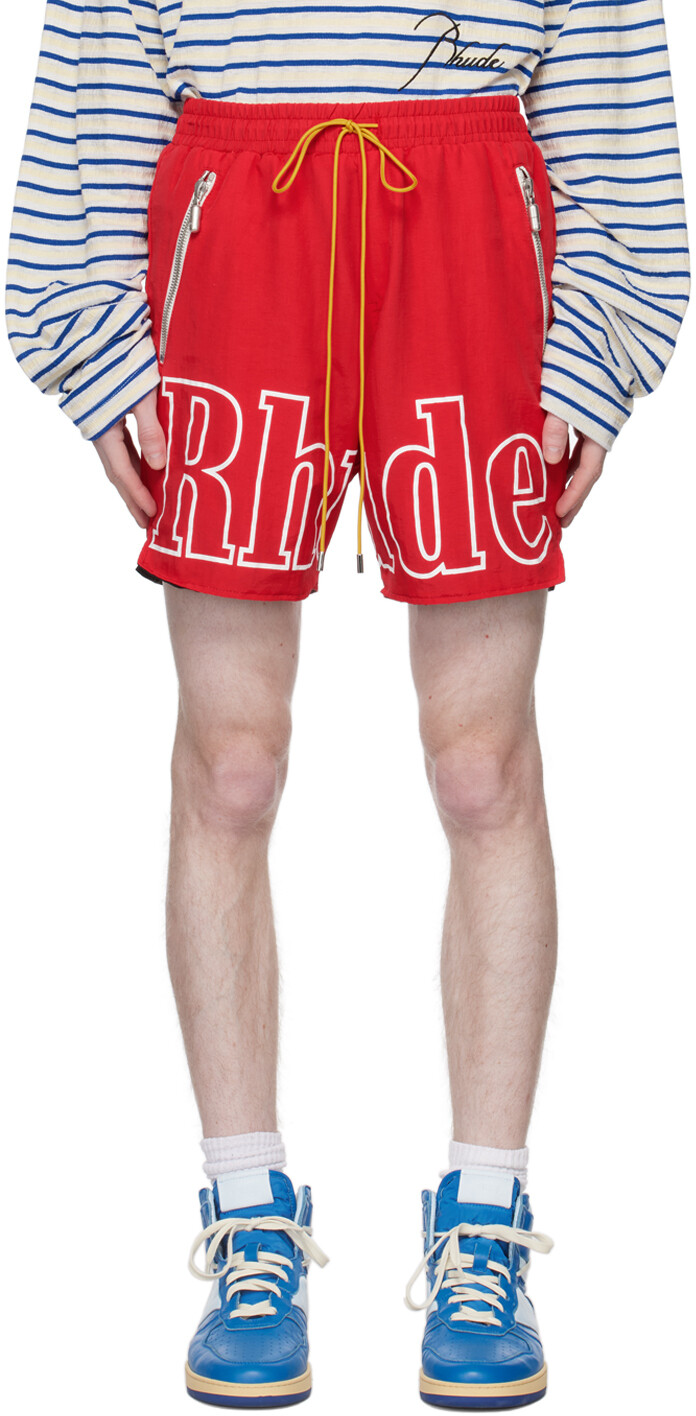 

Красные шорты Rhude с принтом