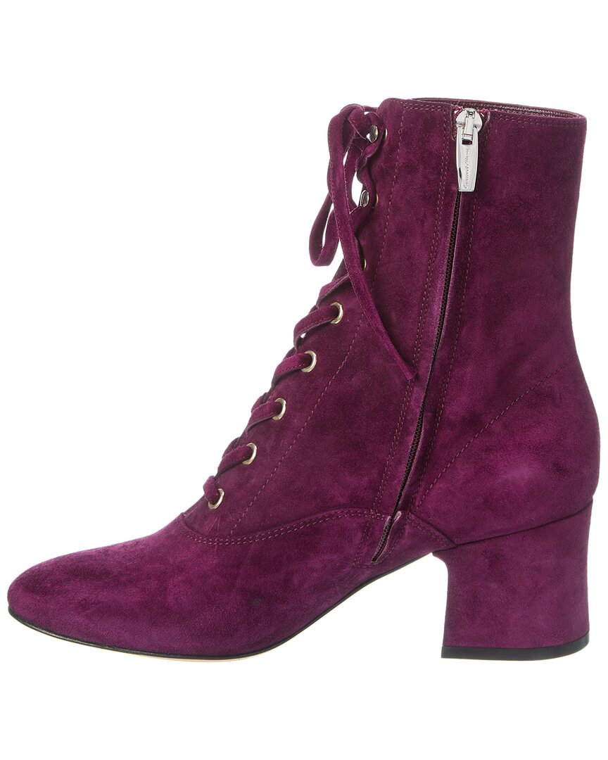 Ботильоны из замши Gianvito Rossi Mackay 60, фиолетовый — фото 2