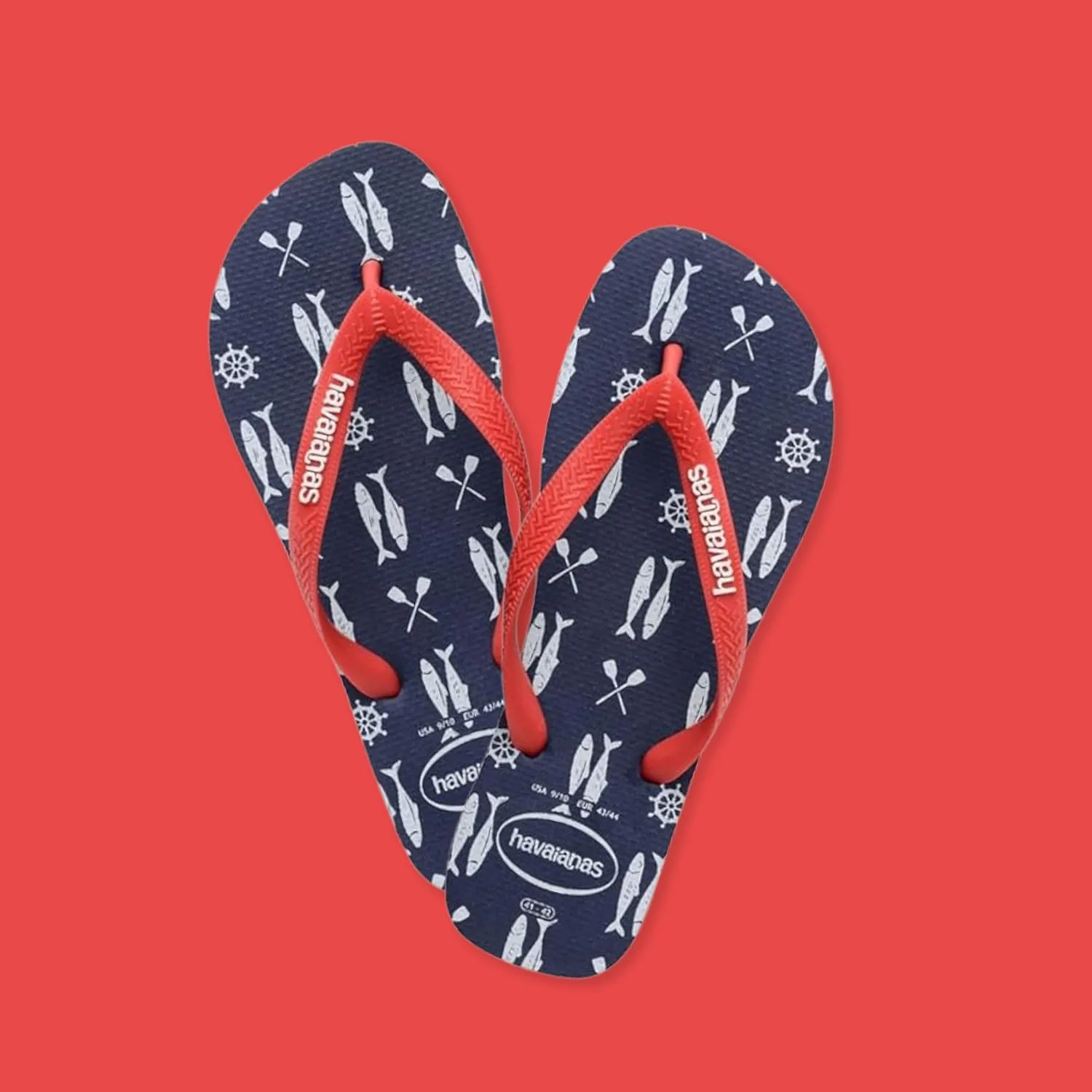 Havaianas Шлепанцы мужские в морском стиле, красный/темно-синий — фото 2