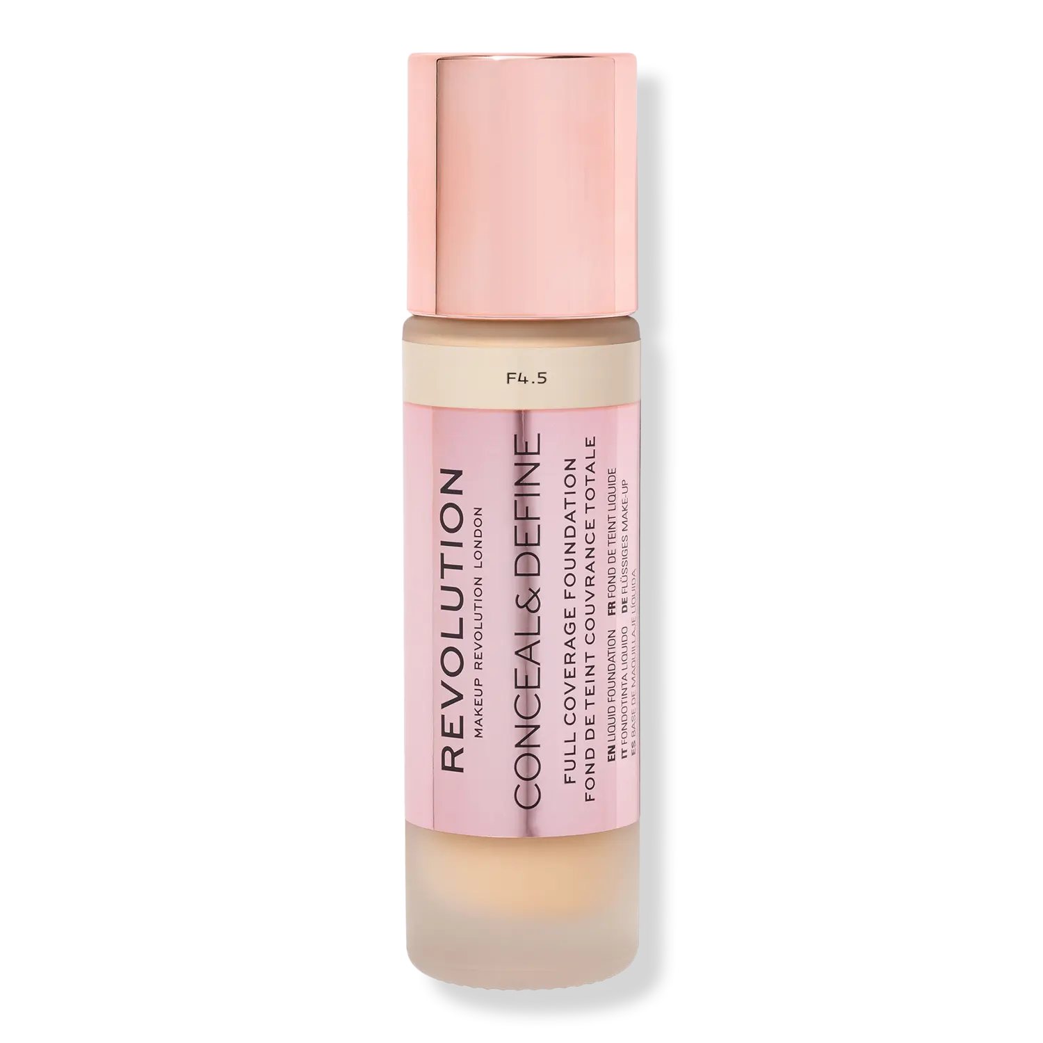 

Тональный крем Conceal & Define с полным покрытием Revolution Beauty, F4.5 (for light skin tones w/ a neutral undertone)