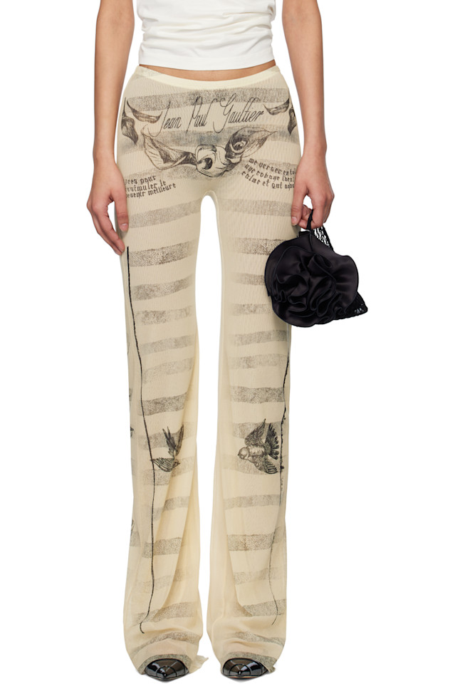 

Маринерские пижамные брюки с тату Jean Paul Gaultier, экрю