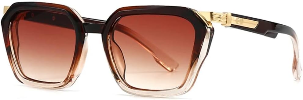 

Модные двухцветные солнцезащитные очки «кошачий глаз» для женщин, ретро-очки с заклепками, градиентные линзы, защита от УФ-излучения UV400 для мужчин HHZZYVY, Brown Tea Gradient