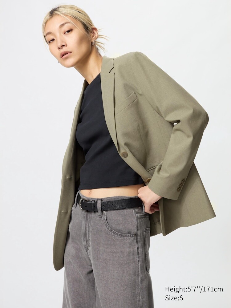 

Свободный пиджак по фигуре Uniqlo, цвет 55 зеленый