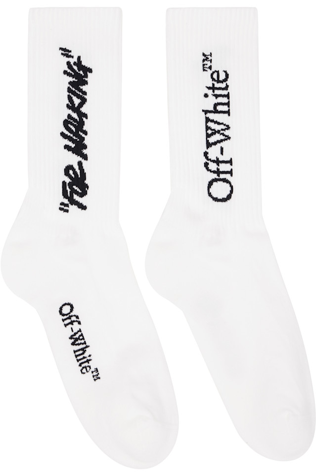 

Цитата мид носки Off-White, белый