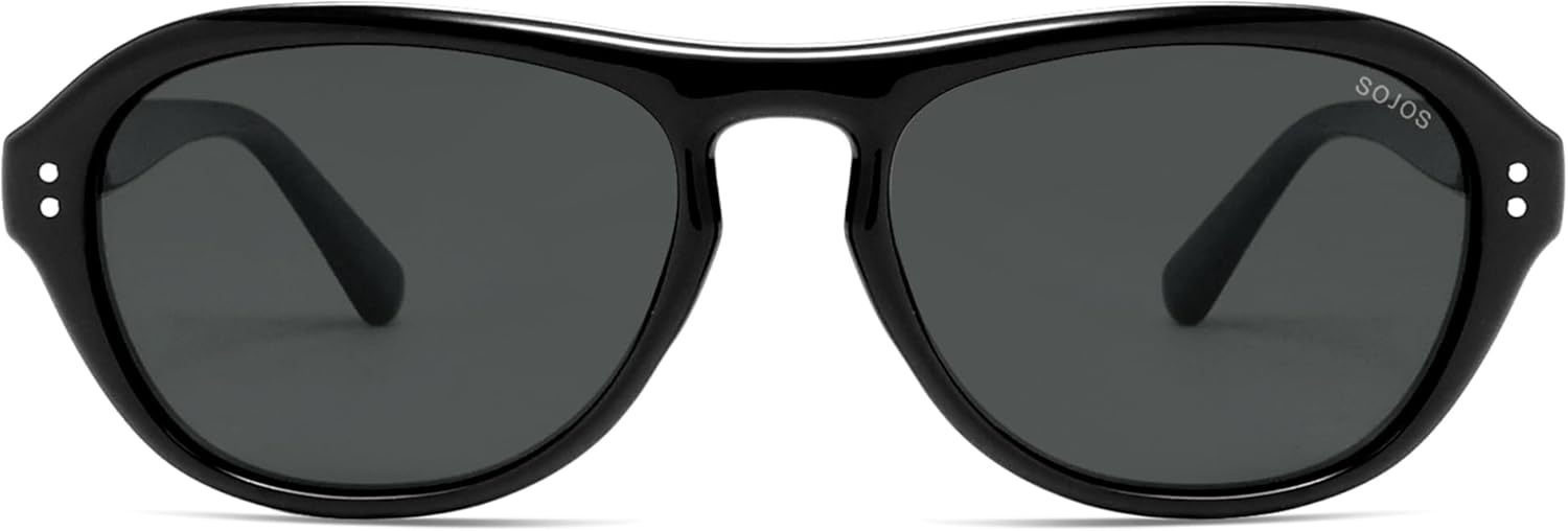

Солнцезащитные очки-авиаторы SOJOS в стиле ретро с поляризацией для женщин и мужчин, модные в стиле 80-х и 90-х, защита от ультрафиолета UV400, модель SJ2648, Black/Grey