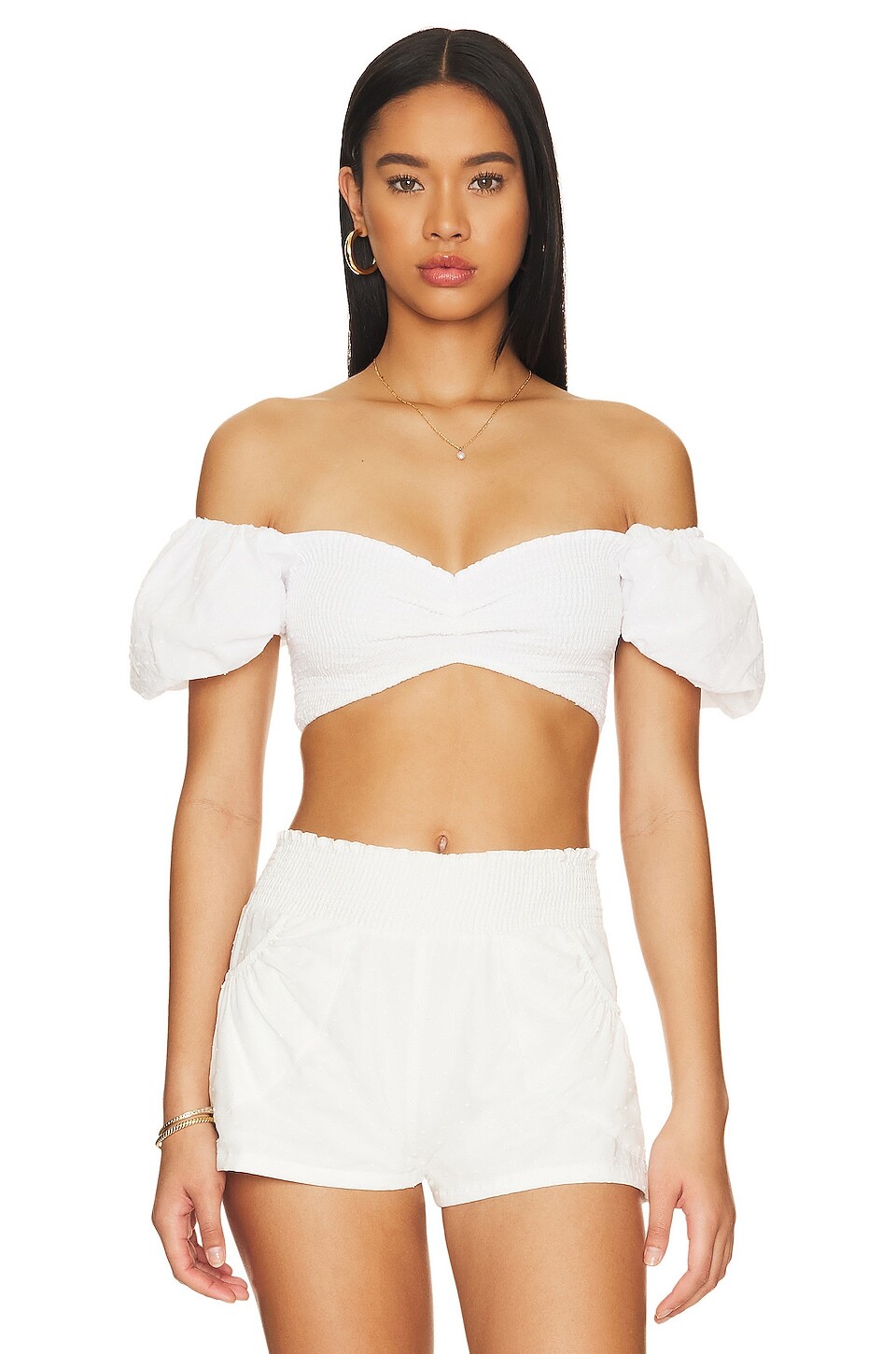 

Топ PEIXOTO Louisa Crop, цвет White Lotus
