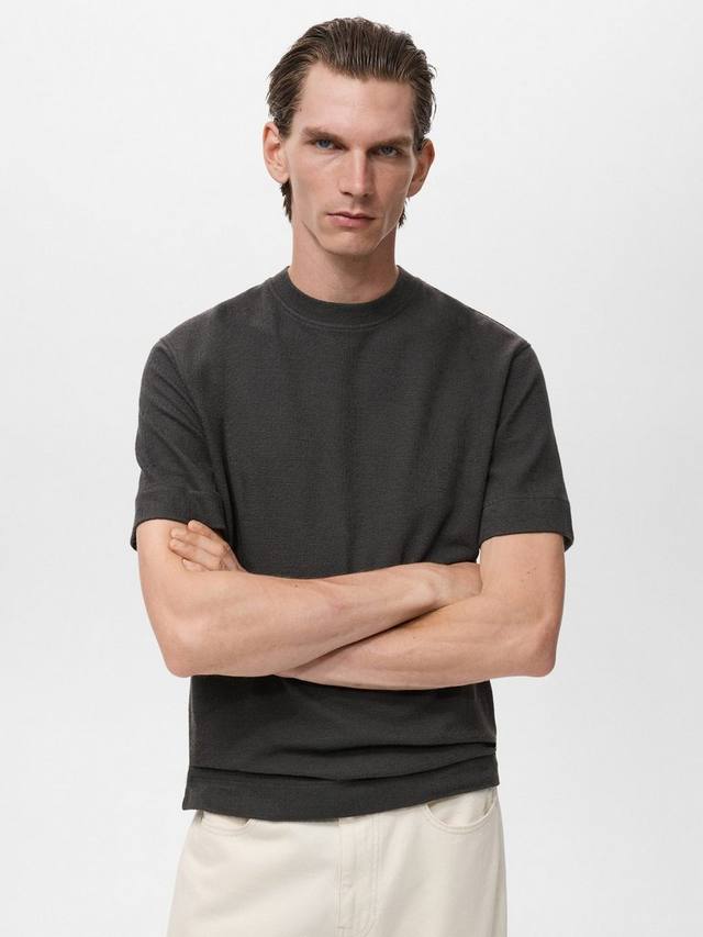 

Футболка Bambula с коротким рукавом Regular Fit из хлопкового микса Mango, Charcoal