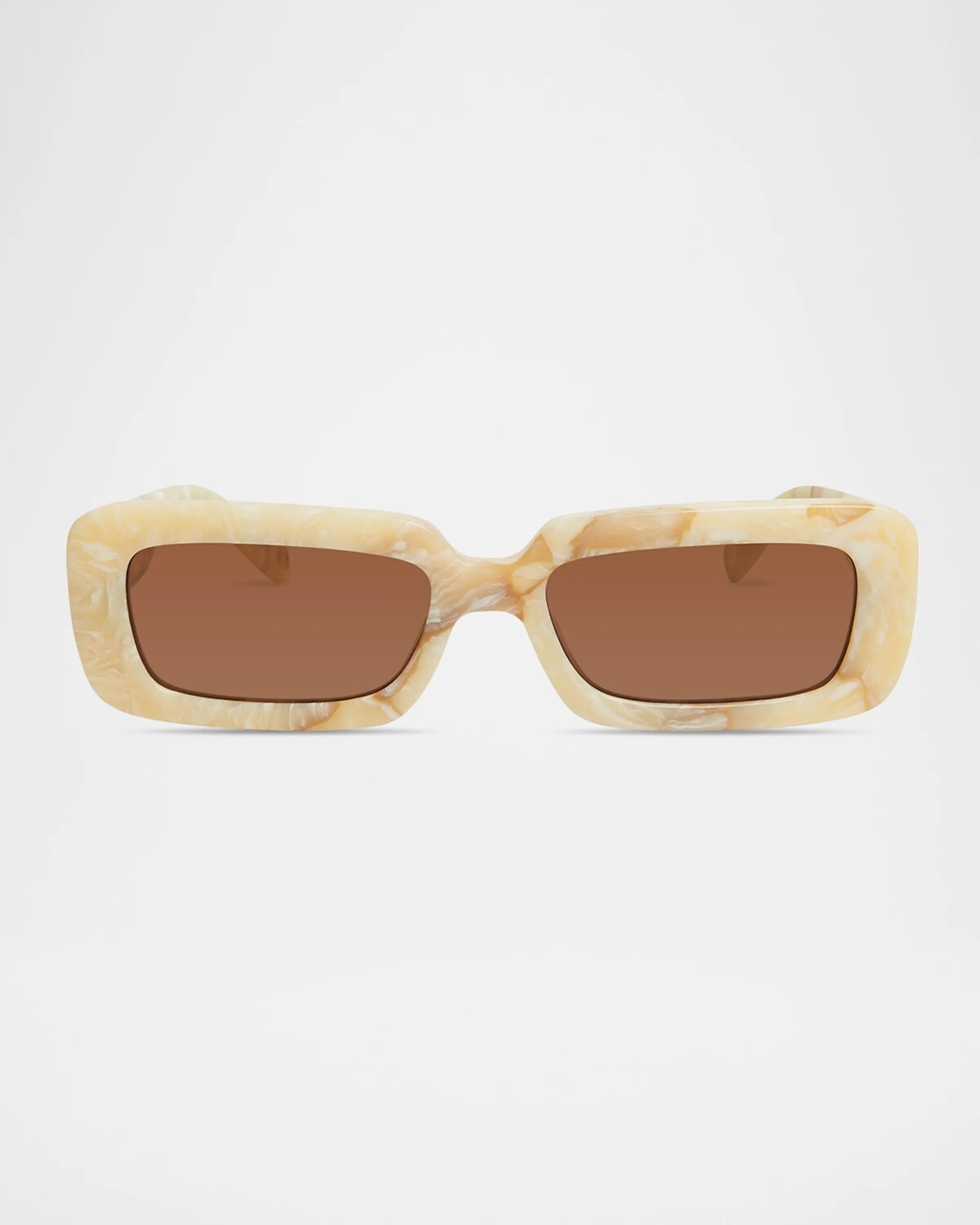 

Квадратные солнцезащитные очки Gigi из ацетата Elisa Johnson, цвет White Yellow Pearl