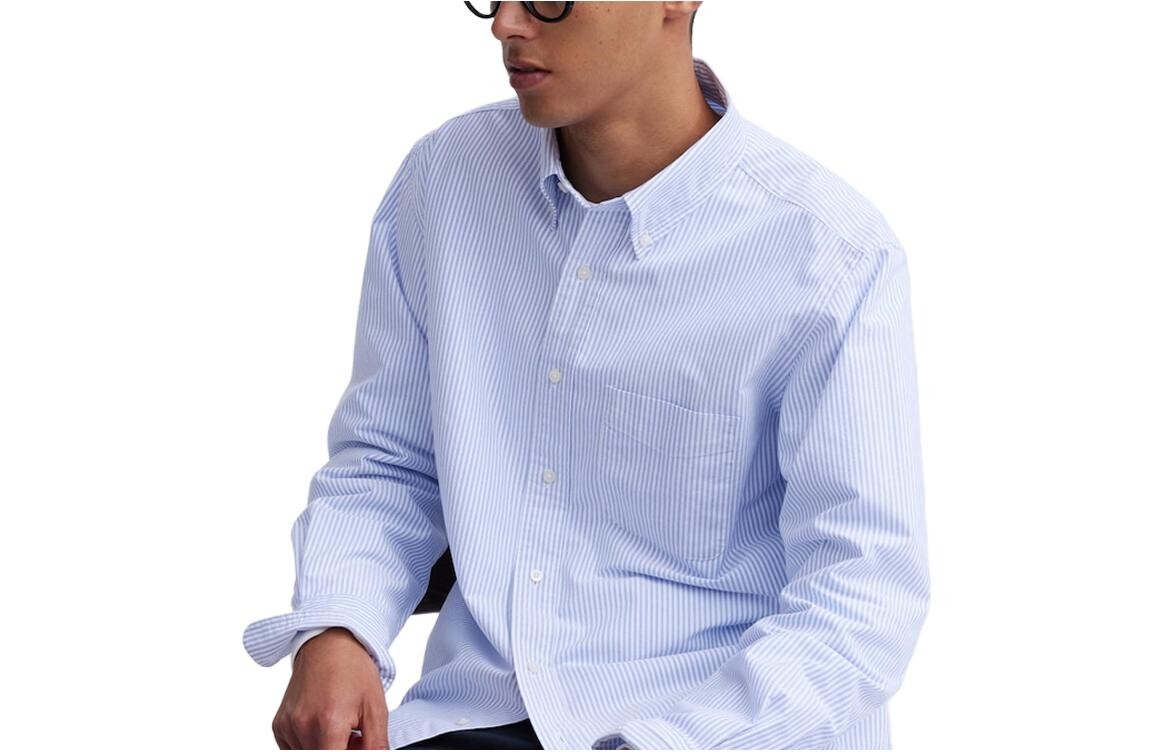 

Рубашка мужская королевского синего цвета Uniqlo, синий