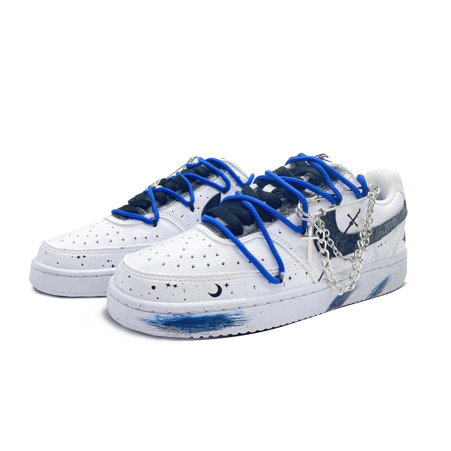 

Кроссовки Nike Court Vision 1 Skateboard Shoes Women's Low-Top Black White, Черный, Кроссовки Nike Court Vision 1 Skateboard Shoes Women's Low-Top Black White