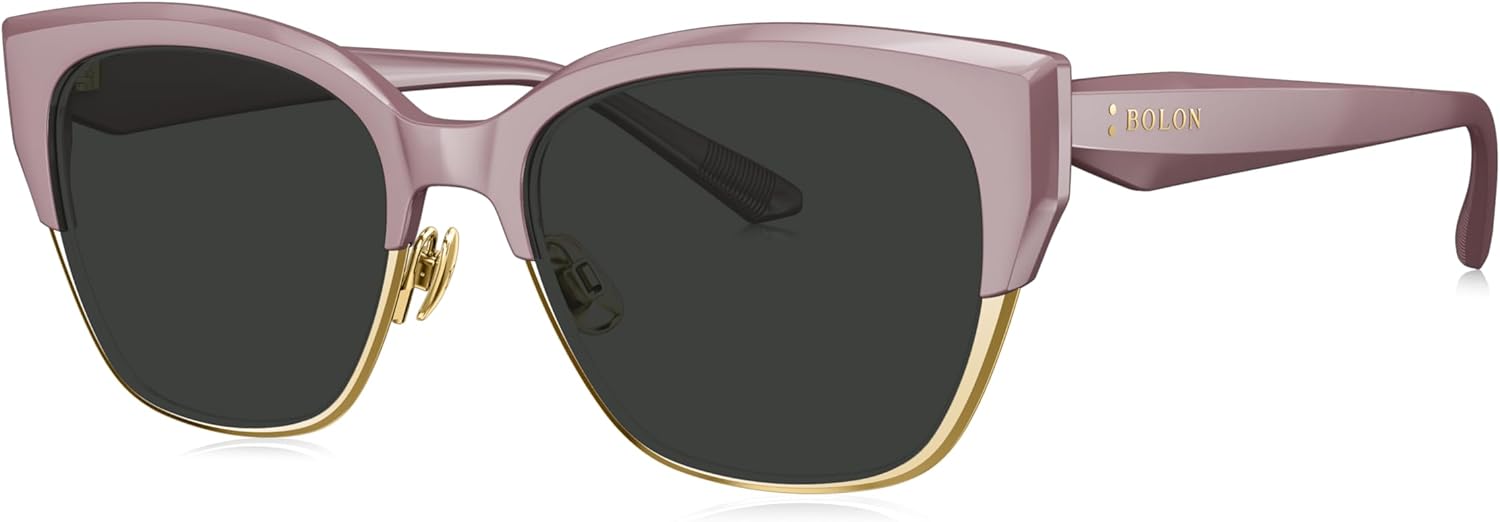 

Стильные женские поляризованные солнцезащитные очки BOLON в форме «кошачьих глаз» с оправой «бровь», модель BL6110, Дубай, 55 мм, эксклюзивный бренд очков EssilorLuxottica, Gold & Withered Rose Pink/Grey Polarized
