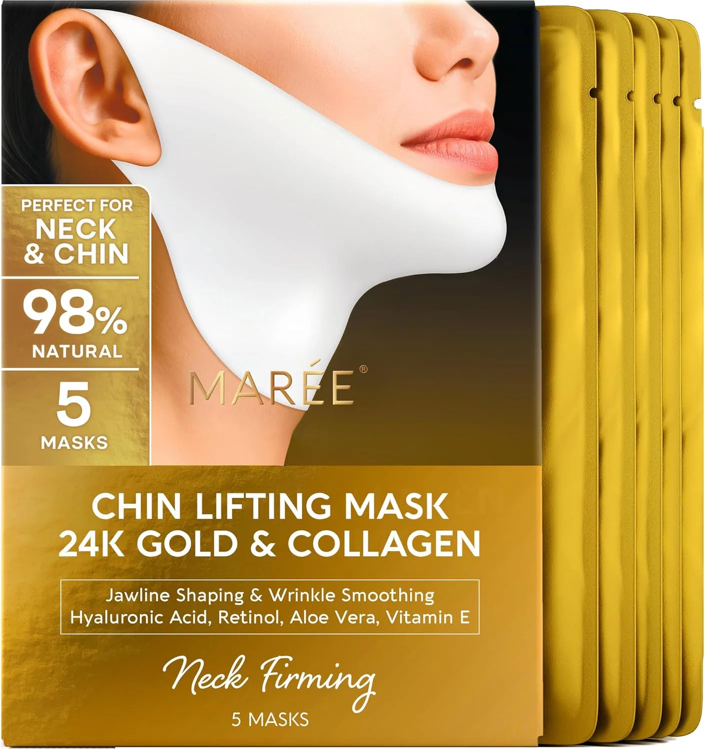Маска для лица Maree — V-Line Lifting Mask 24K Gold коллагеновая