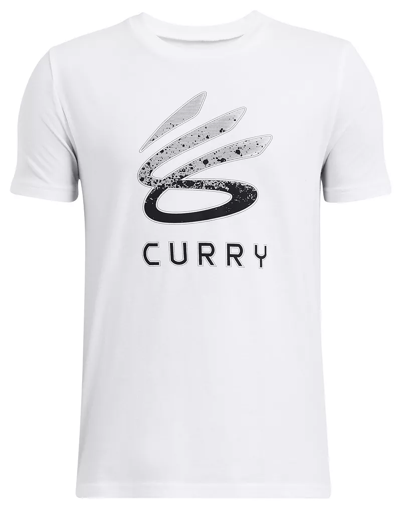

Футболка с логотипом карри для мальчиков Under Armour, цвет White/Titan Gray