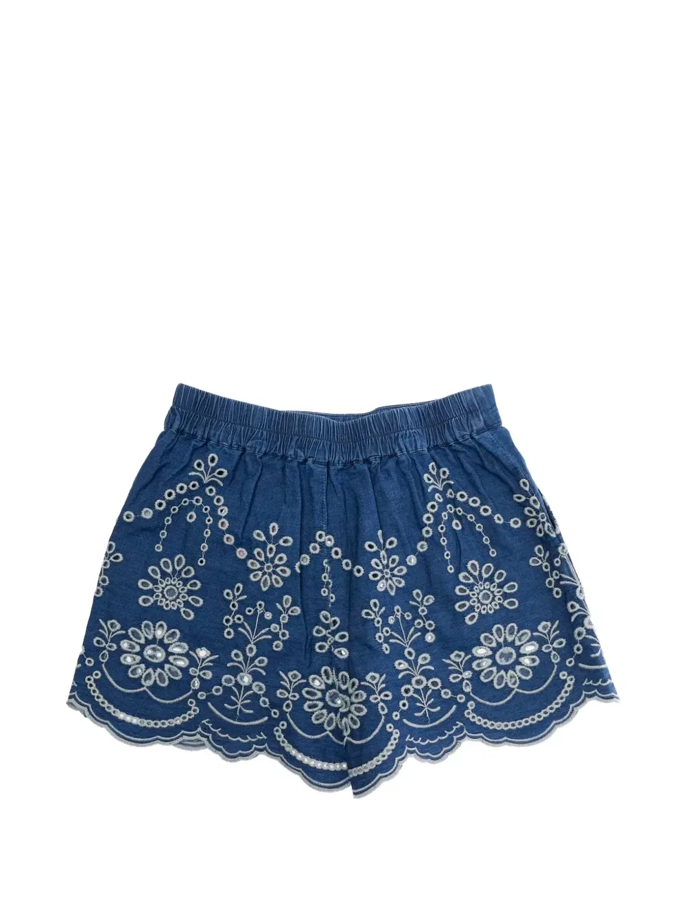 Шорты Amani с вышивкой и фигурным краем MC2 Saint Barth Kids, синий