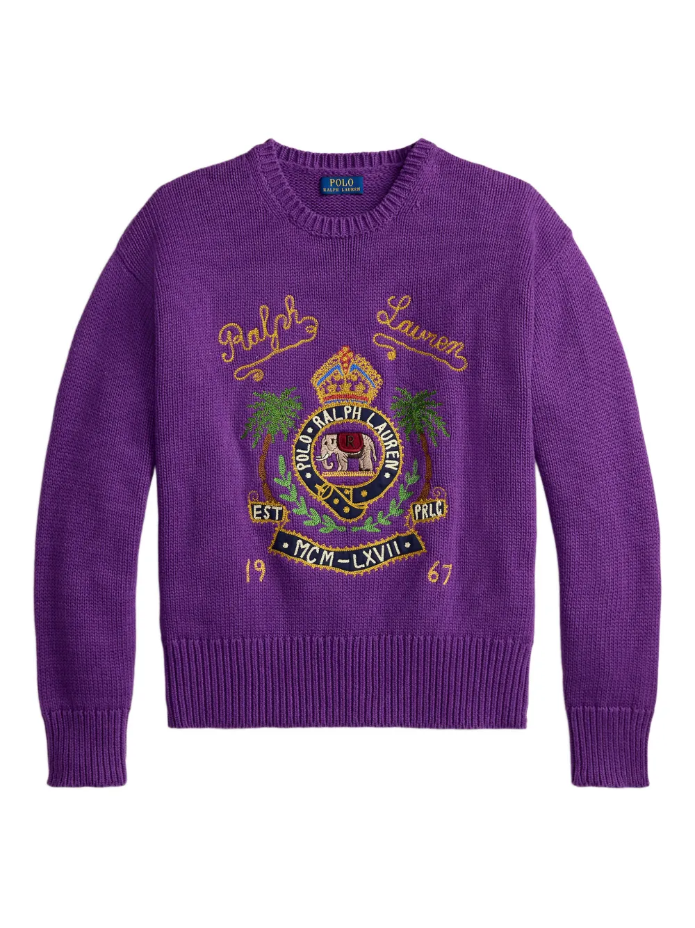 

Свитер с вышитым логотипом Polo Ralph Lauren, фиолетовый