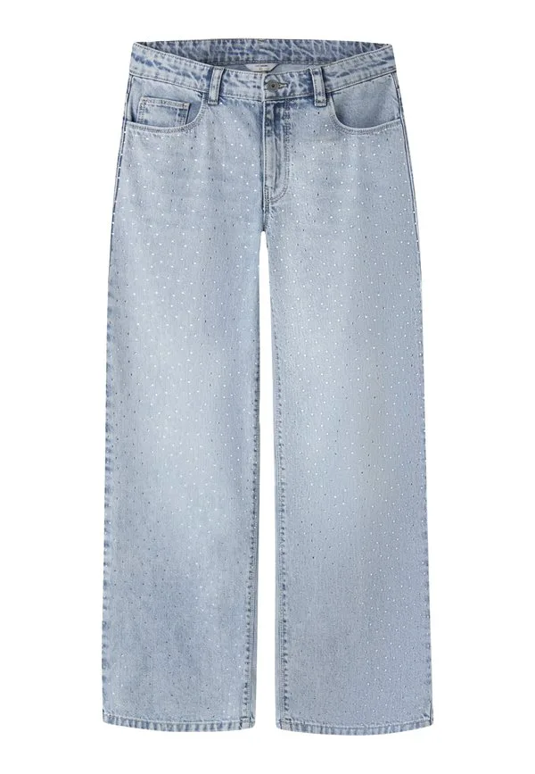 Джинсы свободного кроя со стразами Two Soon, Light Blue Denim — фото 4