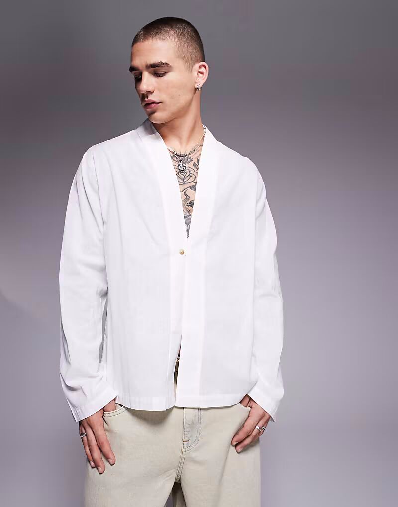 

Рубашка свободного кроя ASOS DESIGN белого цвета