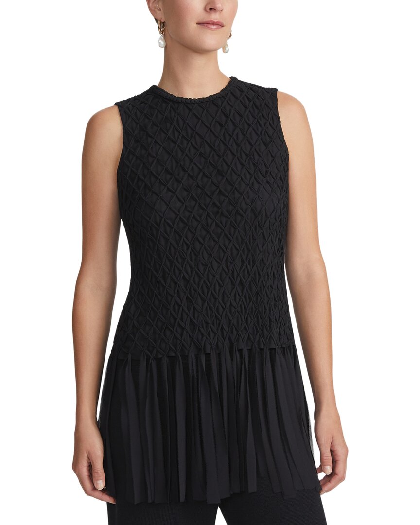 

Шелковая блузка с бахромой и сборками из сетки Lafayette 148 New York Lafayette 148 New York, черный