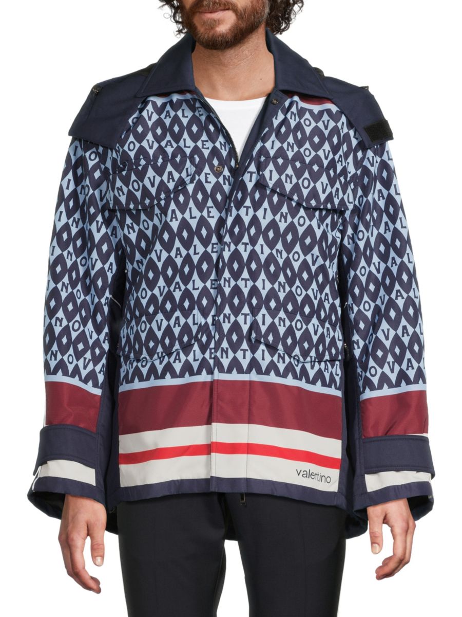 

Ветровка с капюшоном и принтом монограммы Caban Valentino, цвет Navy Multi, Синий, Ветровка с капюшоном и принтом монограммы Caban Valentino, цвет Navy Multi