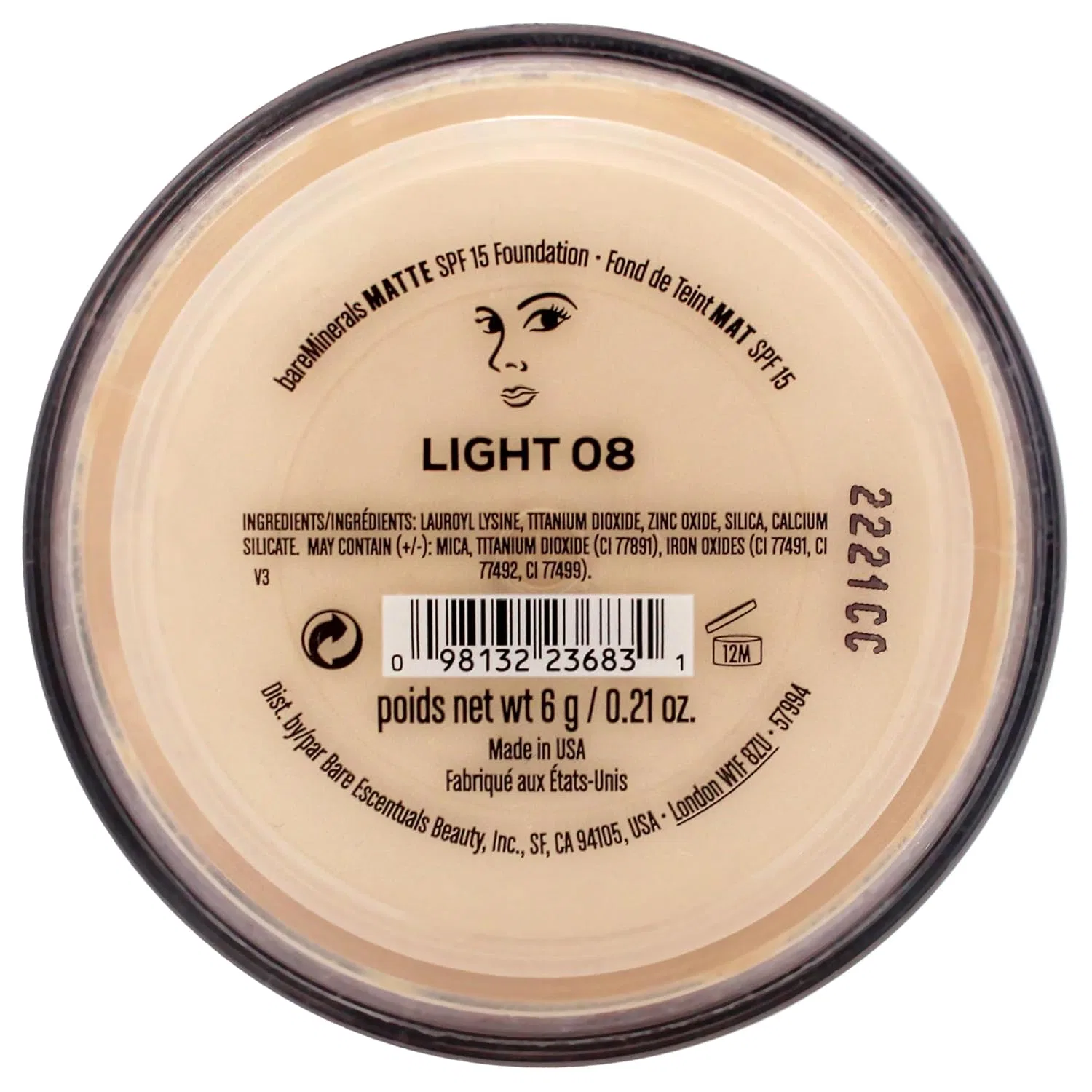Матовая минеральная тональная основа «Matte SPF15 Foundation» от bareMinerals Bareminerals, Light — фото 2