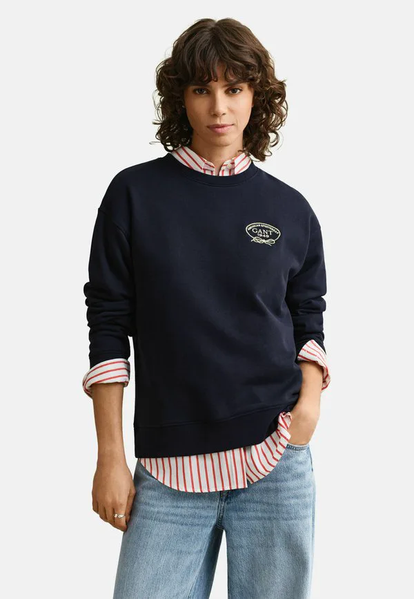 

Толстовка с графическим изображением веревки Gant, Evening Blue, Синий, Толстовка с графическим изображением веревки Gant, Evening Blue